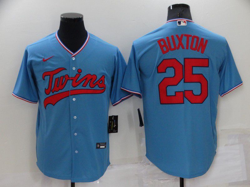 Men Minnesota Twins #25 Buxton Blue Game 2024 Nike MLB Jersey style 1